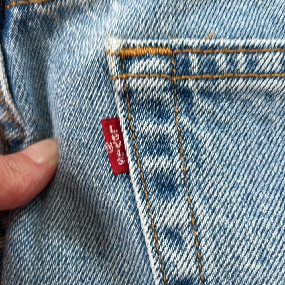 Vintage Levis 505 Jorts Denim Jean Shorts Size 38 Dad short Light wash Classic - Picture 13 of 15